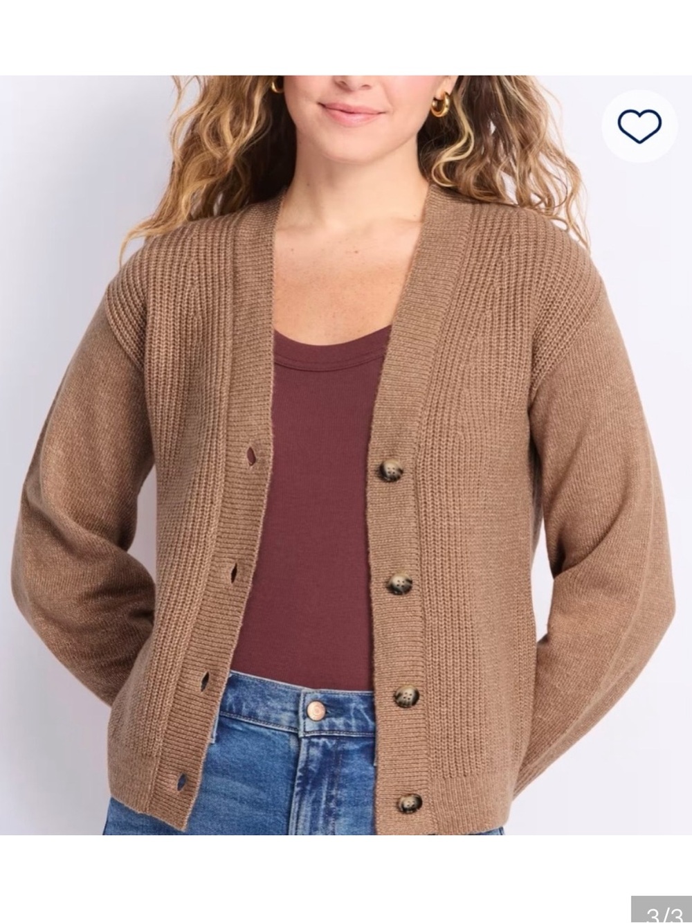 Market & Spruce Elena Ribbed Button Down Midi Cardigan Coastal Grandma Brown